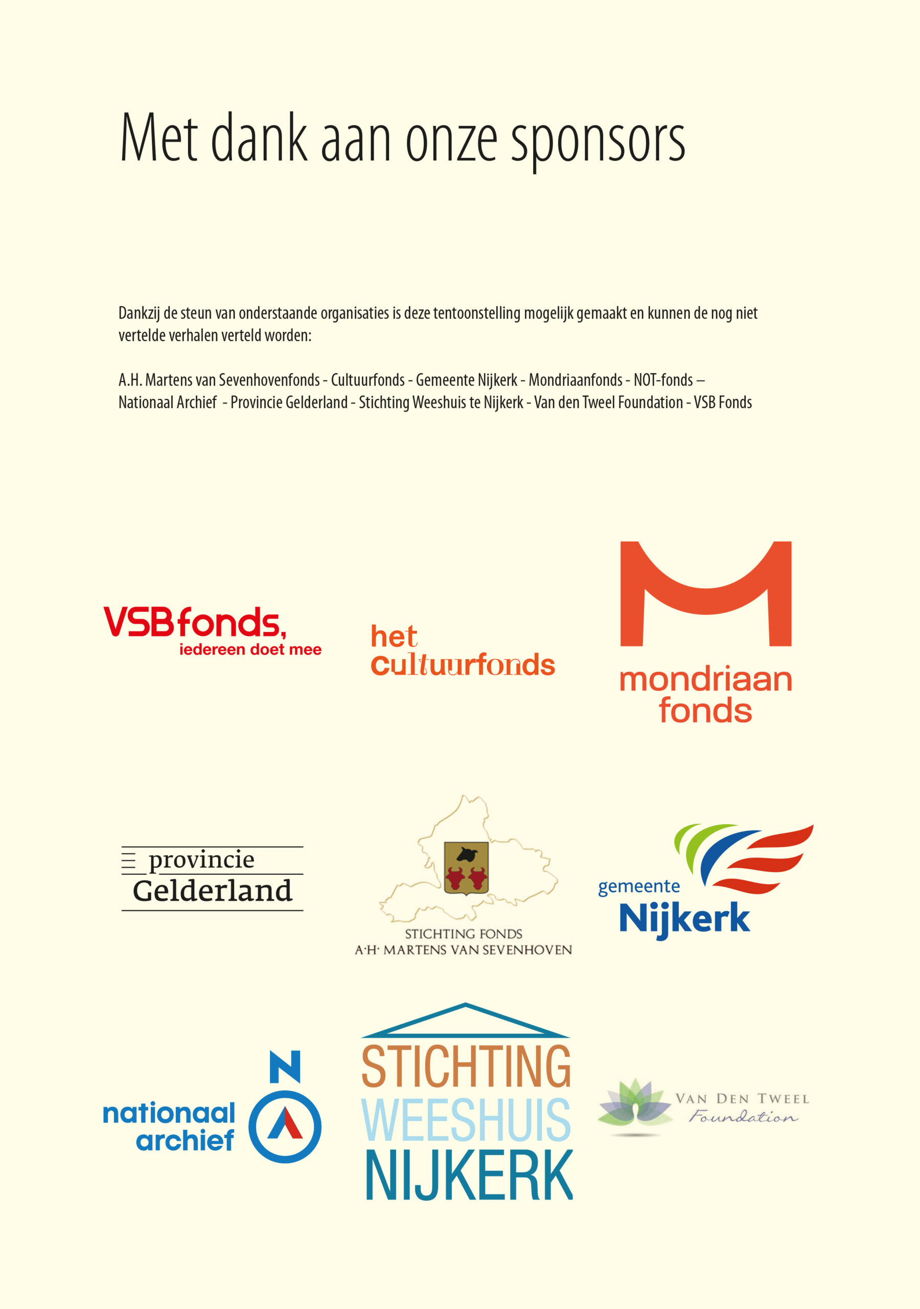 Dank aan alle sponsors.